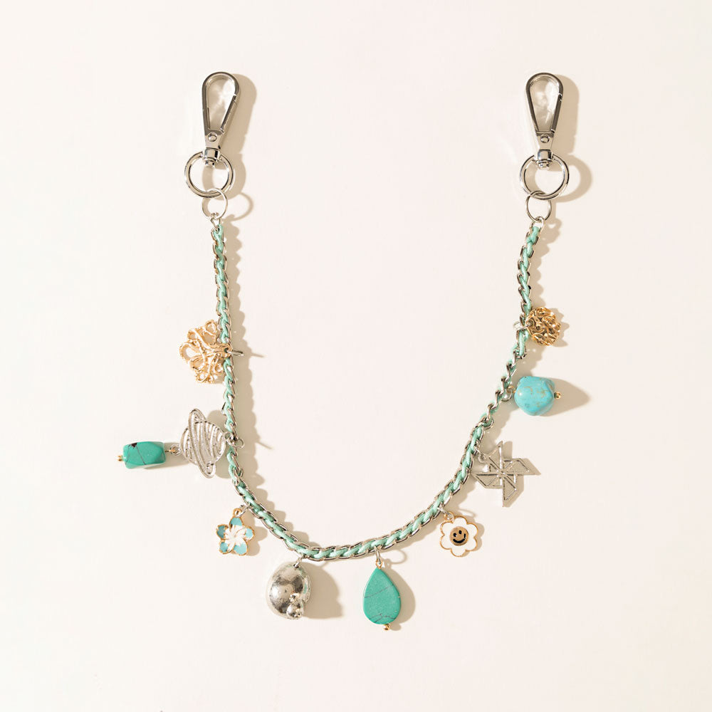 Seaside Relic Bag Charm in Lagoon Blue - Myra USA