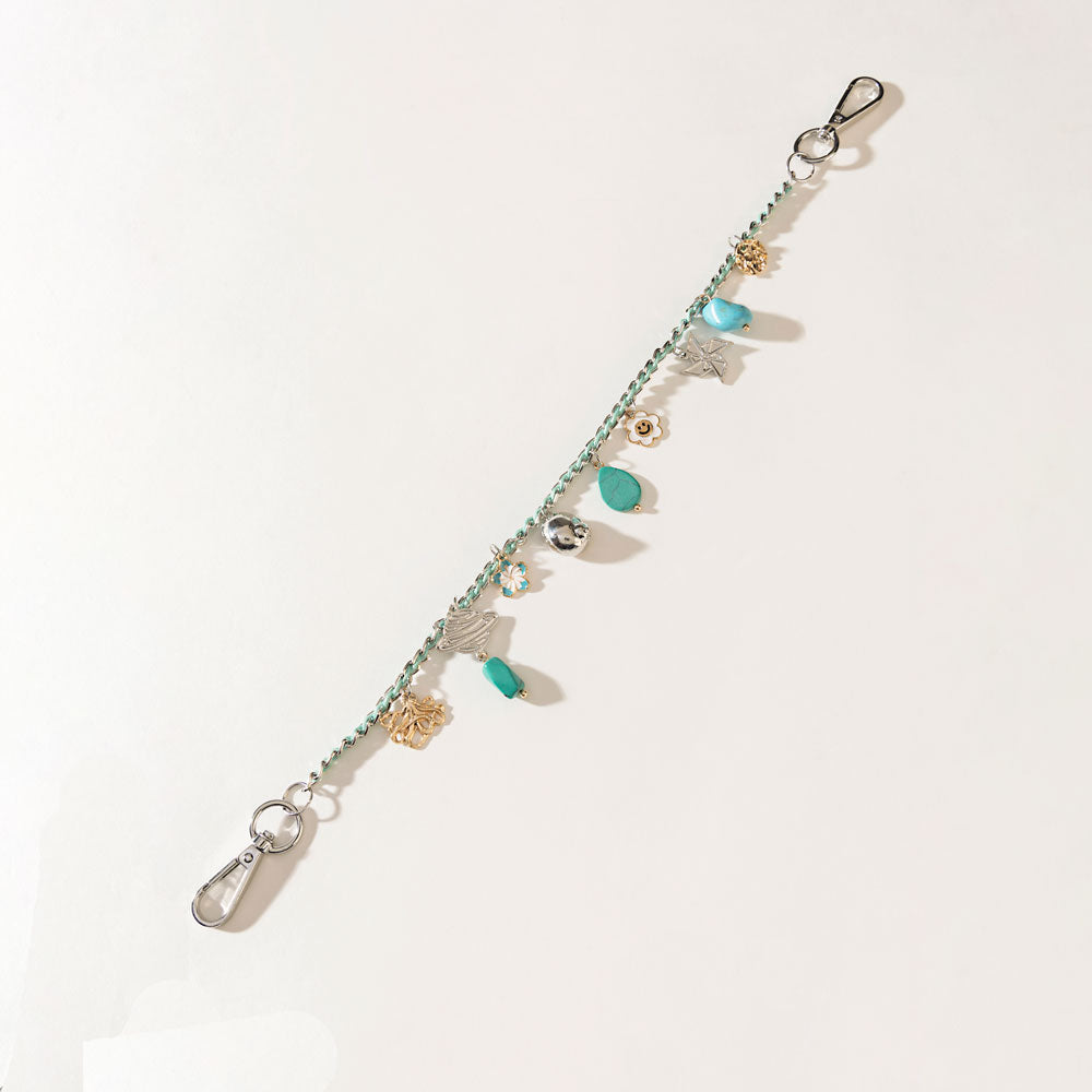 Seaside Relic Bag Charm in Lagoon Blue