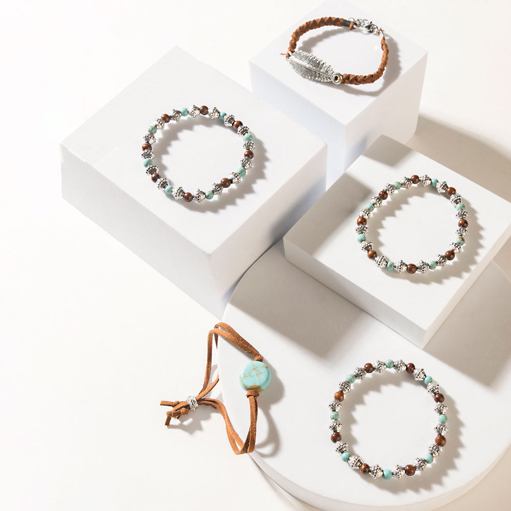 Santa Fe Trail Bracelet in Antique Turquoise - Myra USA