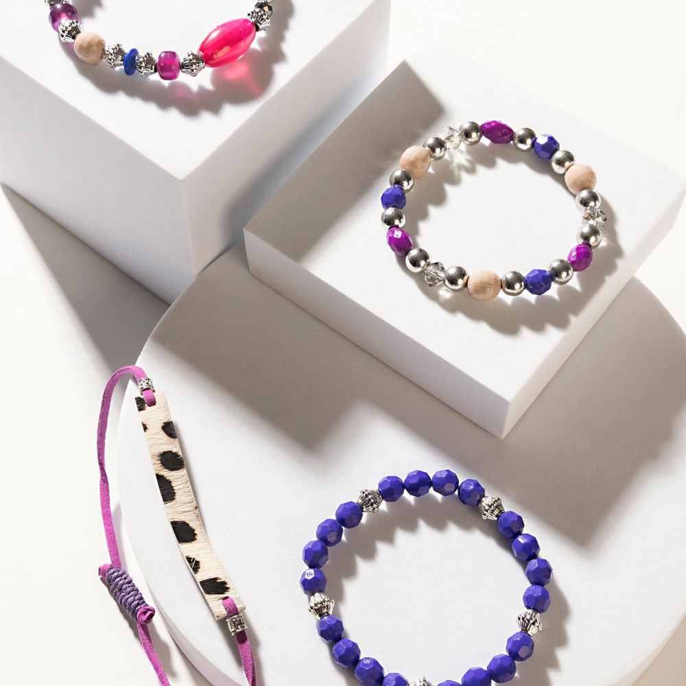 Panthera Layered Bracelet in Neon Plum - Myra USA