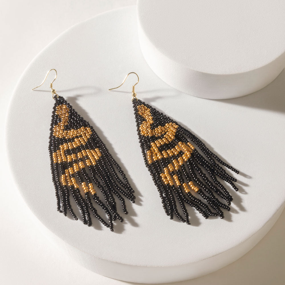 Gilded Python Earrings in Molten Black - Myra USA