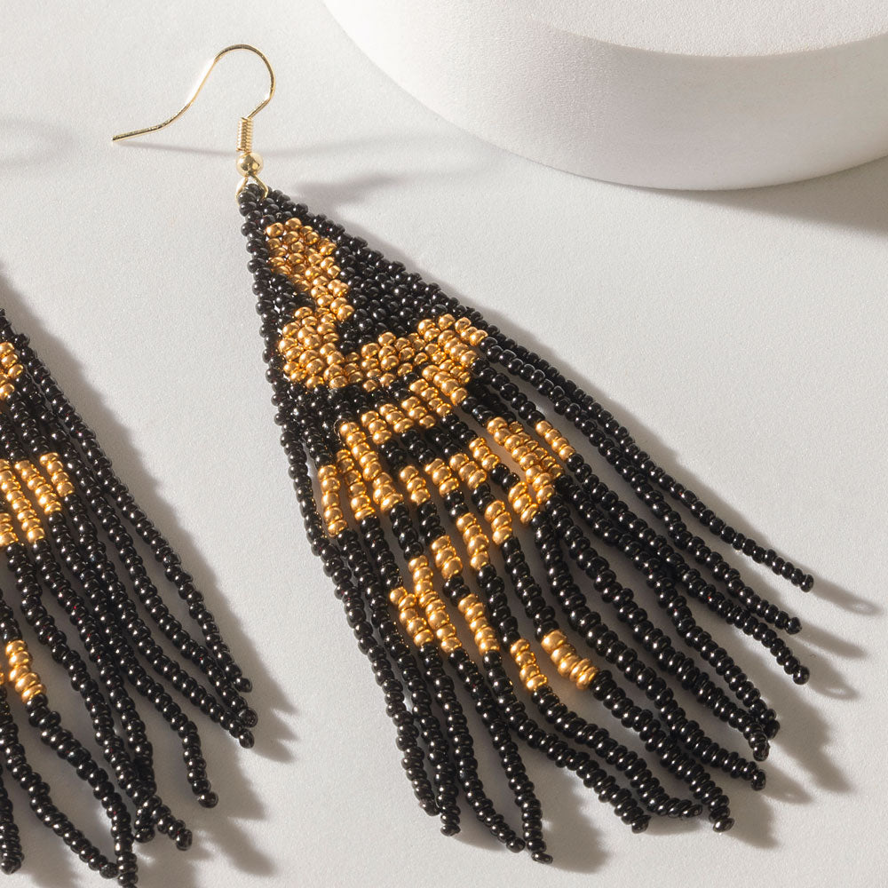 Gilded Python Earrings in Molten Black