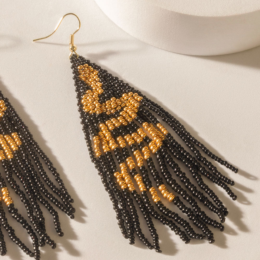 Gilded Python Earrings in Molten Black