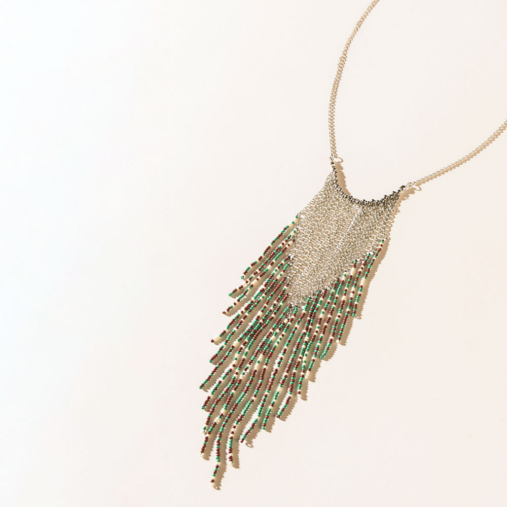 Northern Lights Necklace in Frosted Silver - Myra USA