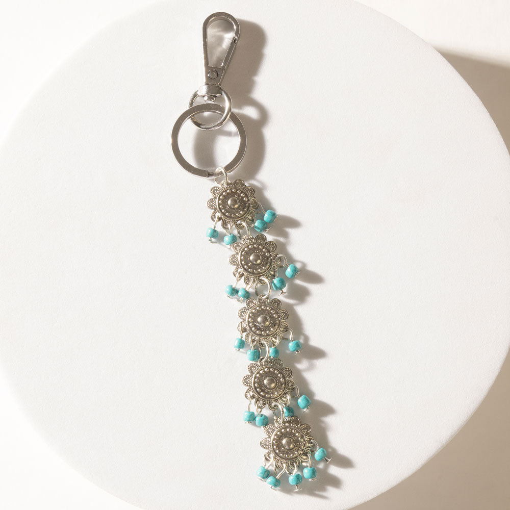 Zahara Lotus Keychain in Moonlit Blue - Myra USA