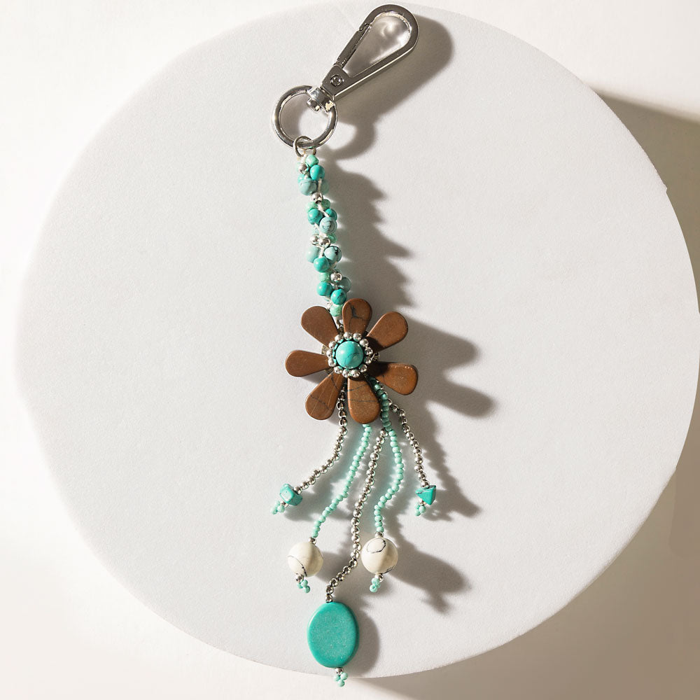 Meadow Dust Keychain in Saddle Brown