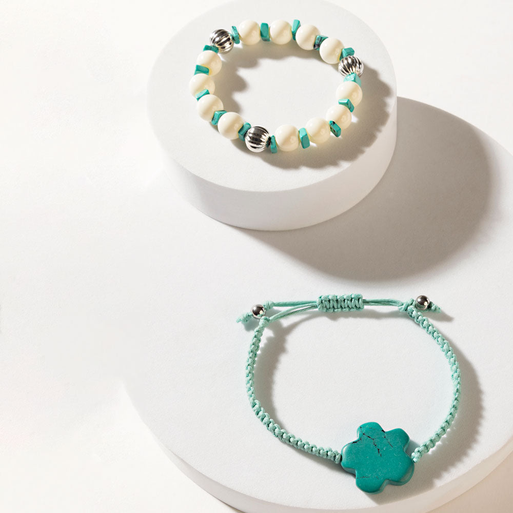 Lucky Mirage Bracelet in Ivory Blue - Myra USA