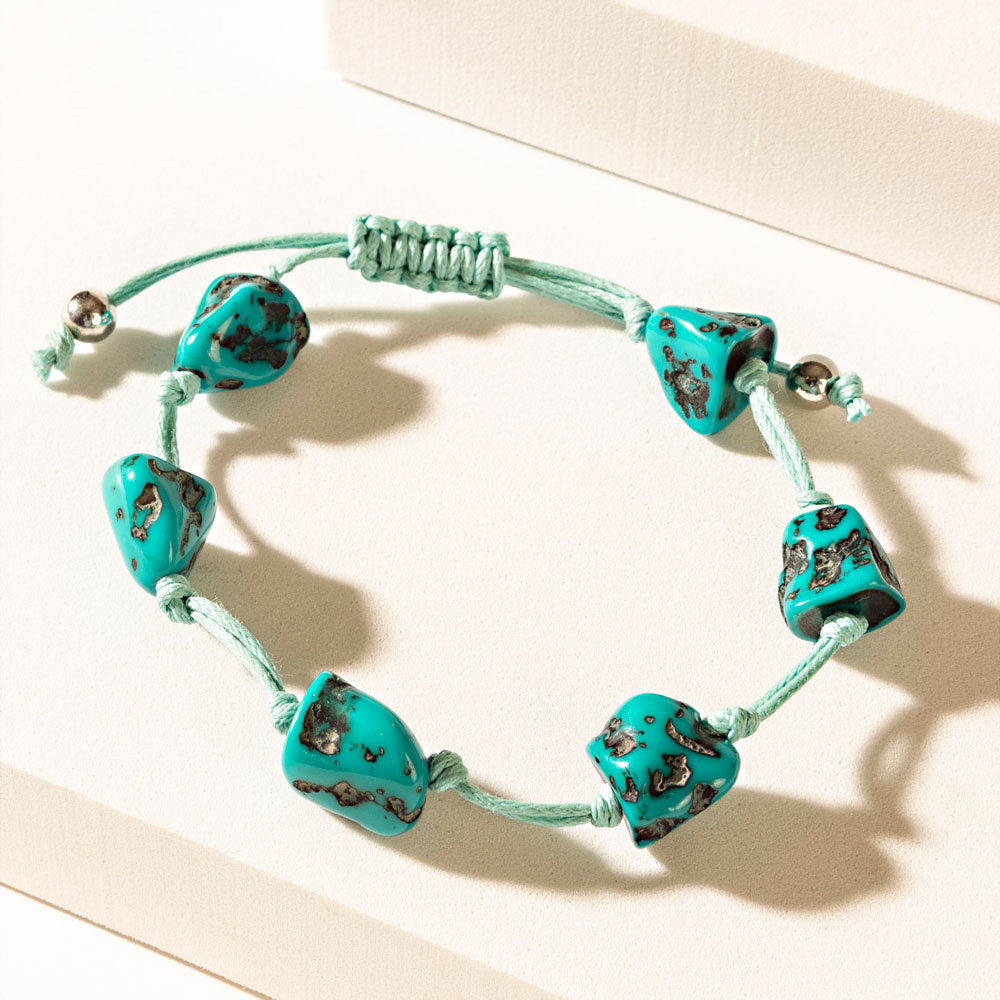 Calm & Chaos Bracelet in Aqua Silver