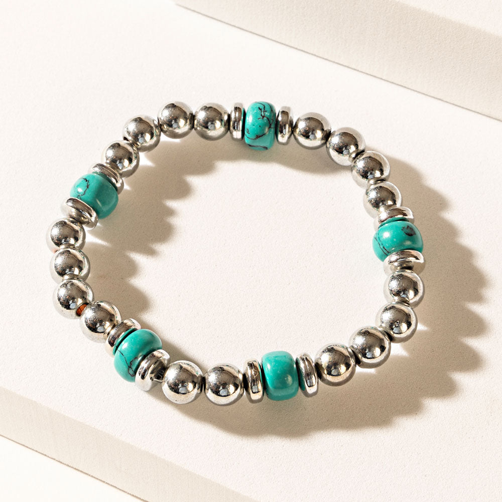 Calm & Chaos Bracelet in Aqua Silver