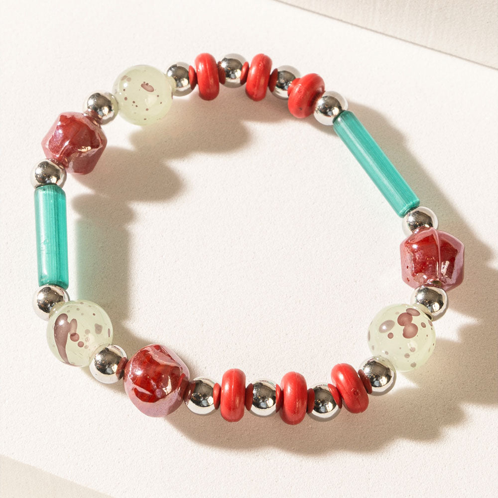 Islander Bliss Stack Bracelet in Lagoon Coral