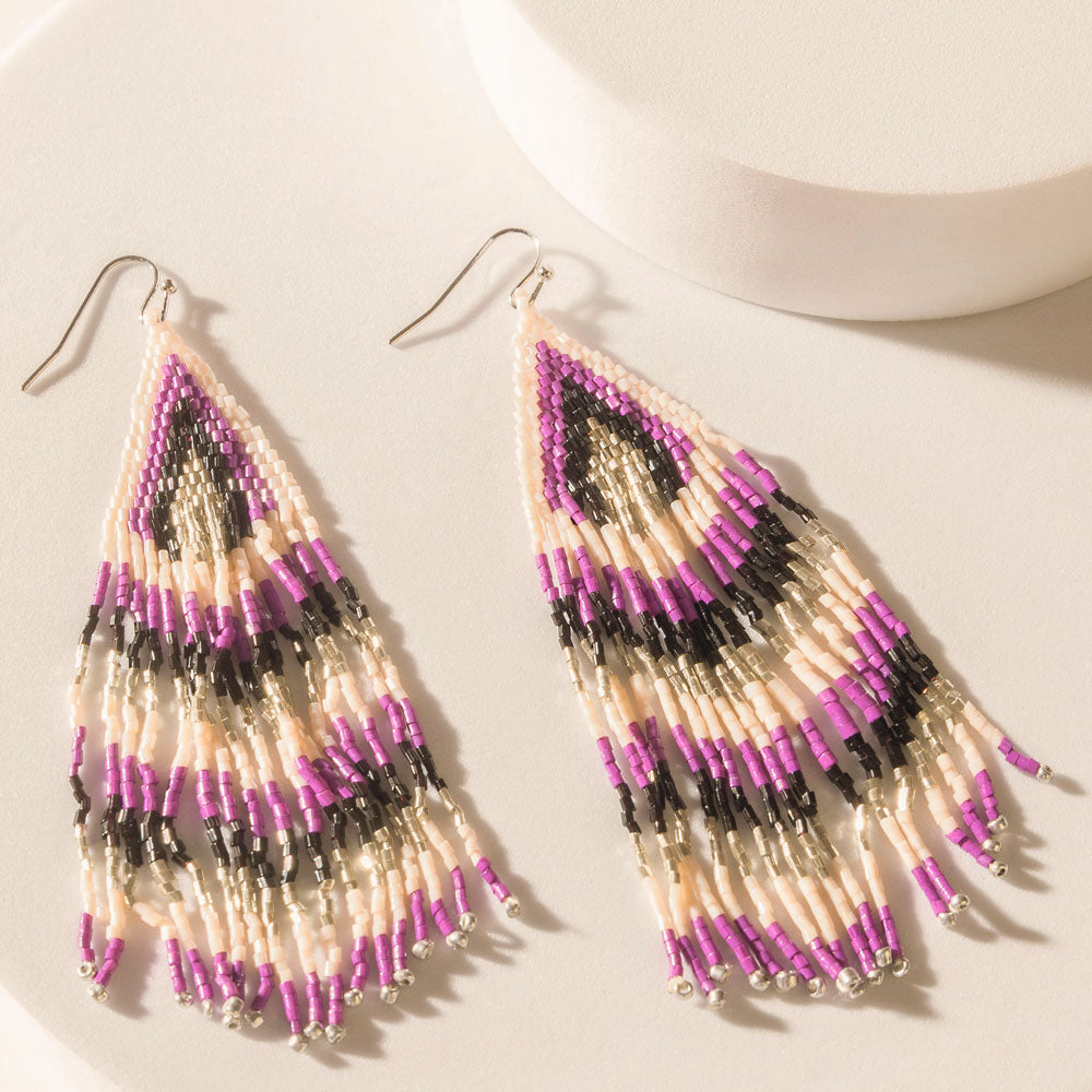 Whispering Winds Earrings in Bold Lilac - Myra USA