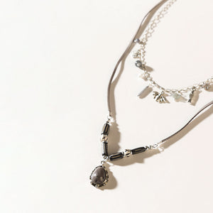 Wanderer’s Wish Necklace in Coal Silver - Myra USA