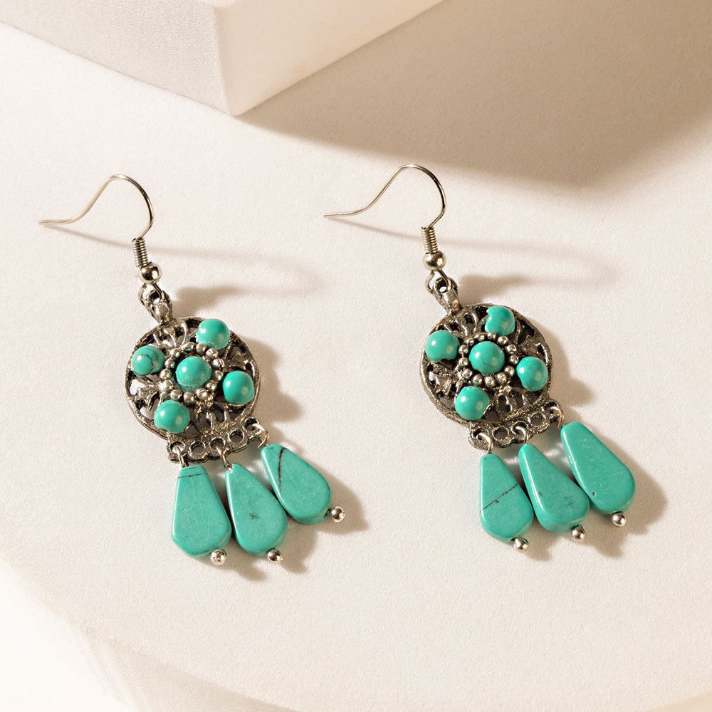 Coppertrail Earrings in Cactus Blue - Myra USA