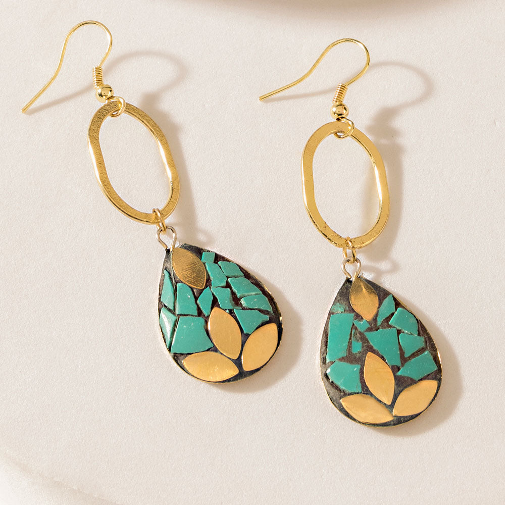Verdestone Earrings in Desert Teal - Myra USA