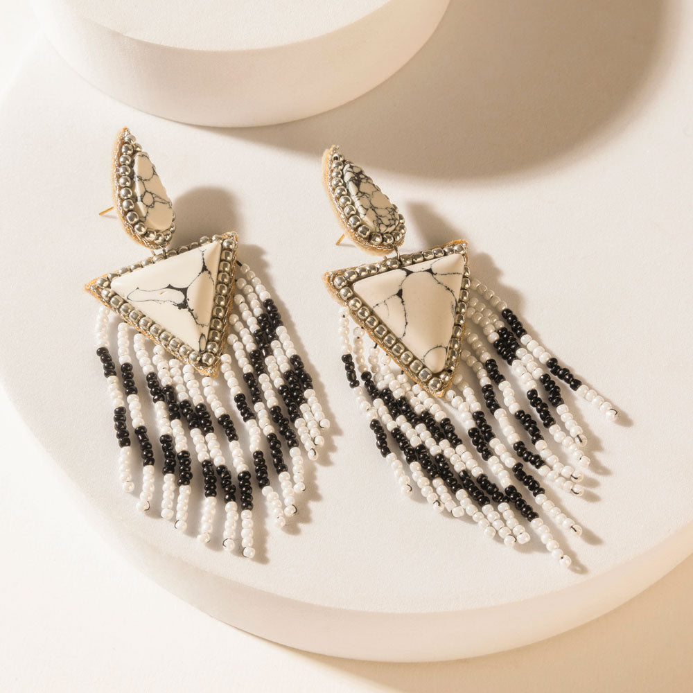 Chevrun Wild Earrings in Salt & Smoke - Myra USA