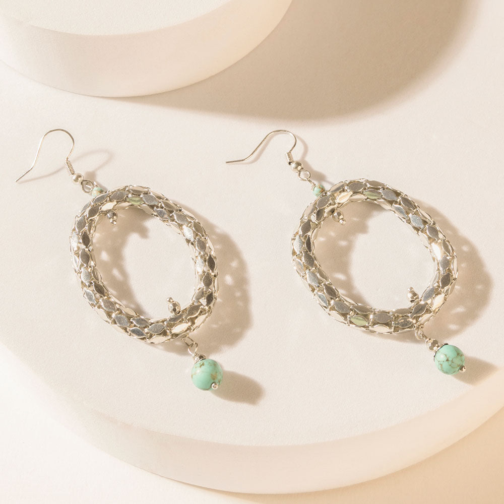 Looping Lariat Earrings in Starry Silver - Myra USA