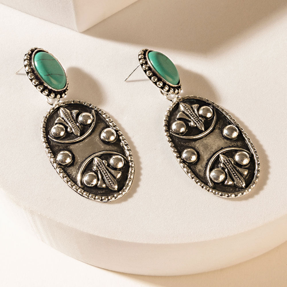Santa Fe Seals Earrings in Moonlit Silver - Myra USA
