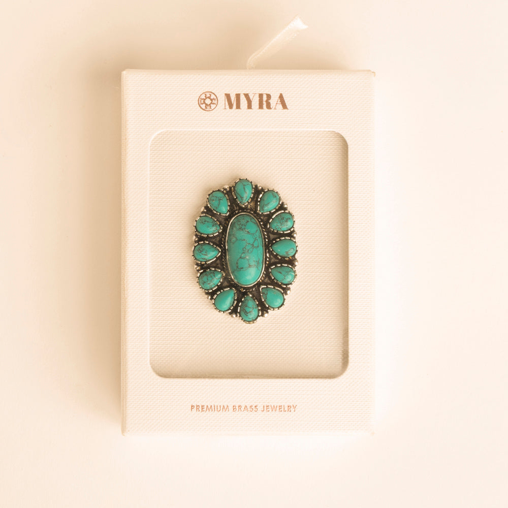Myra The Sunchaser Ring in Antique Teal