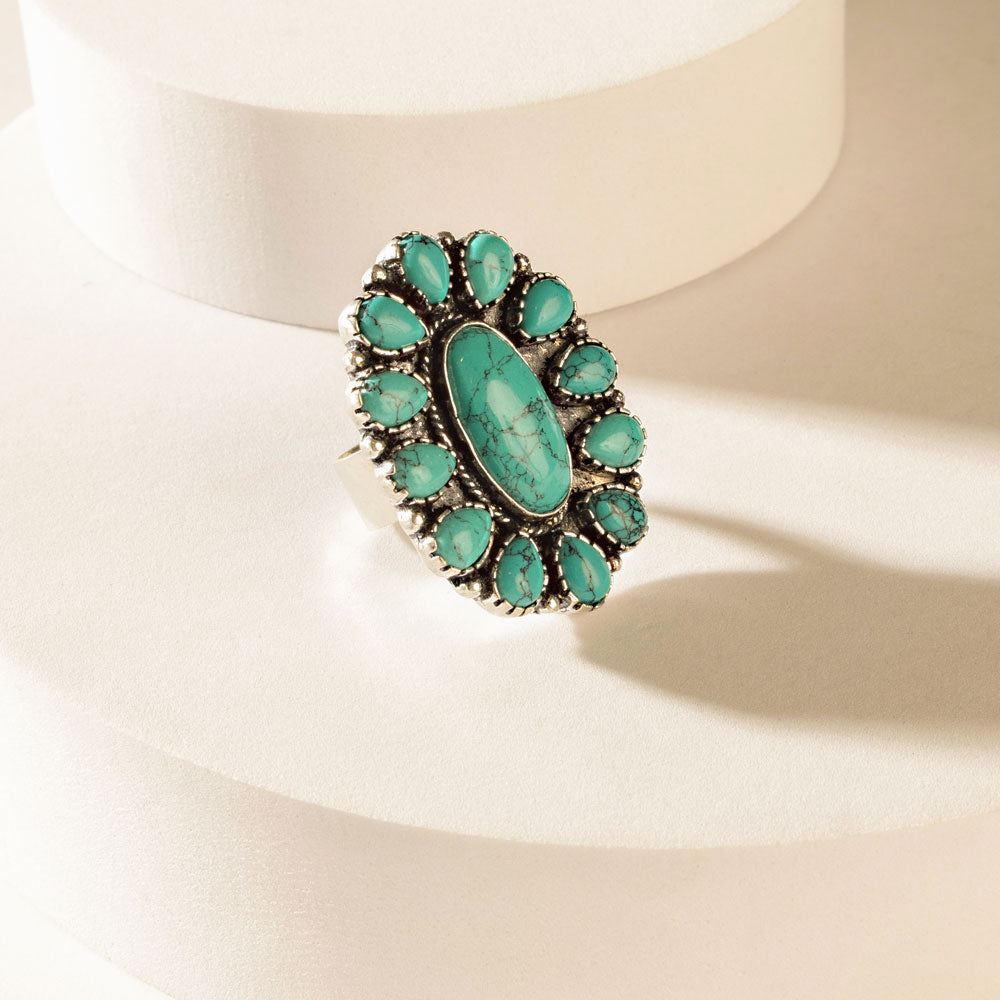 The Sunchaser Ring in Antique Teal - Myra USA