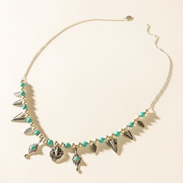 Myra Feather Song Necklace in Nomad Blue - Myra USA