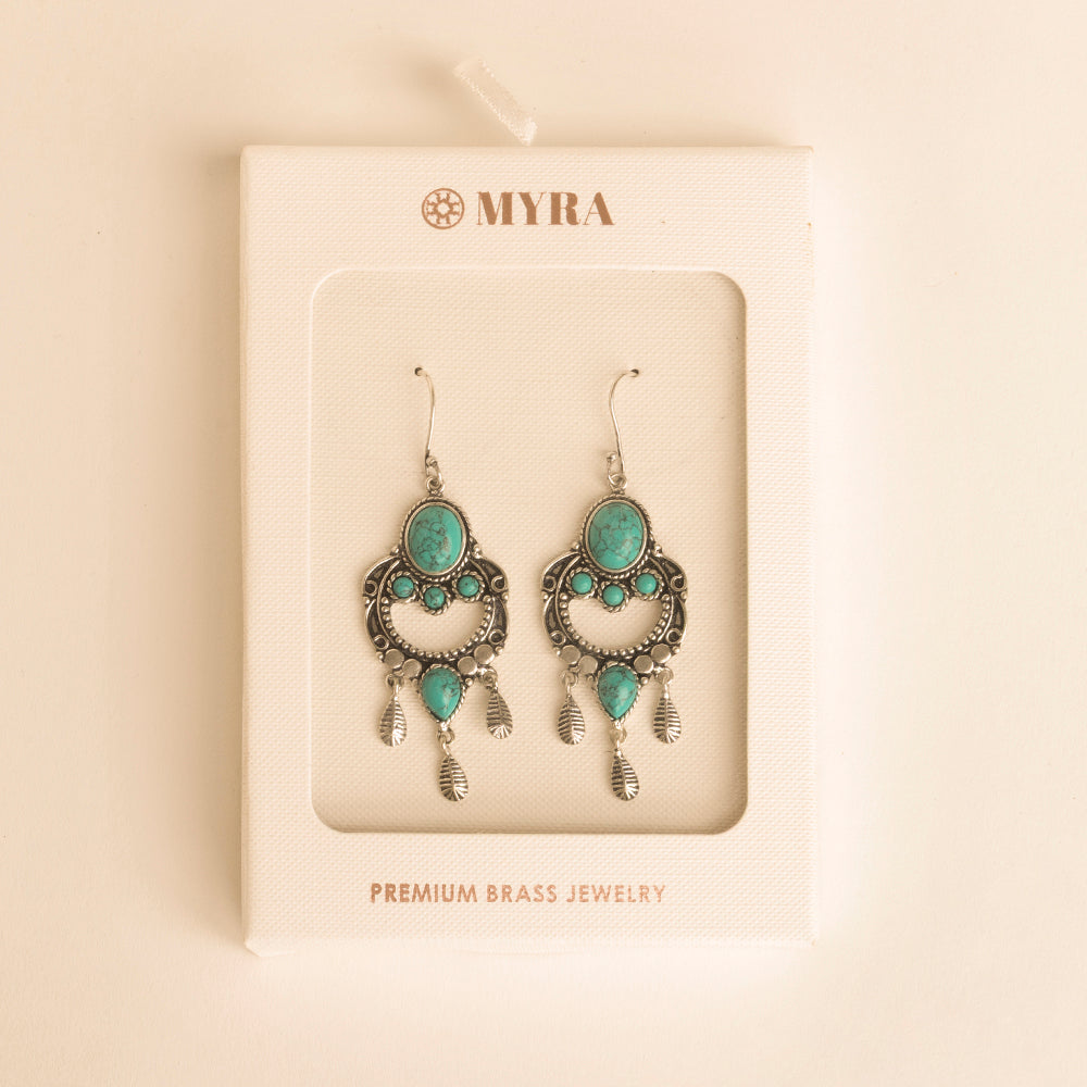 Myra Featherchant Earrings in Spirit Teal - Myra USA