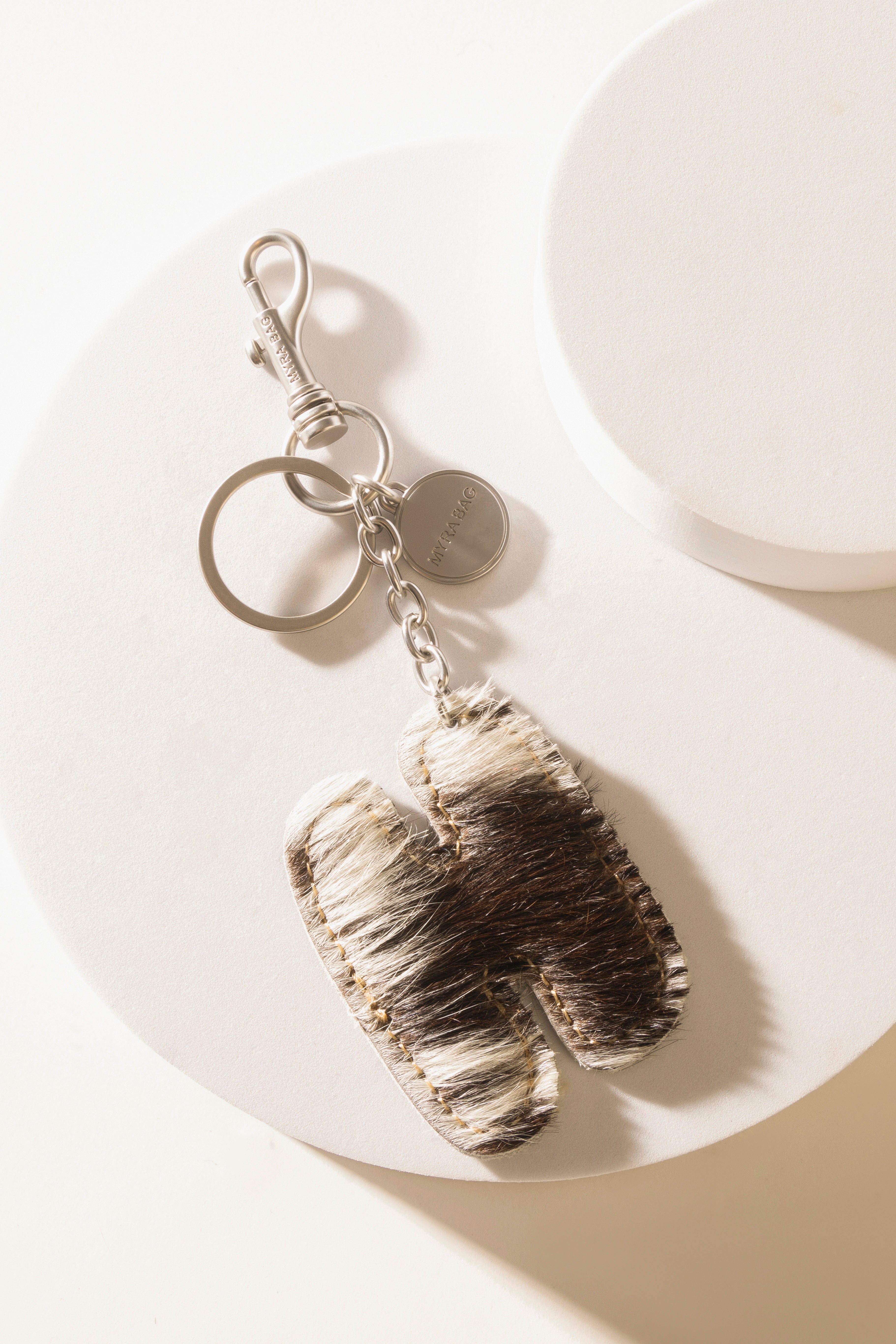 Alpha Hairon Bag Charm in Black & White