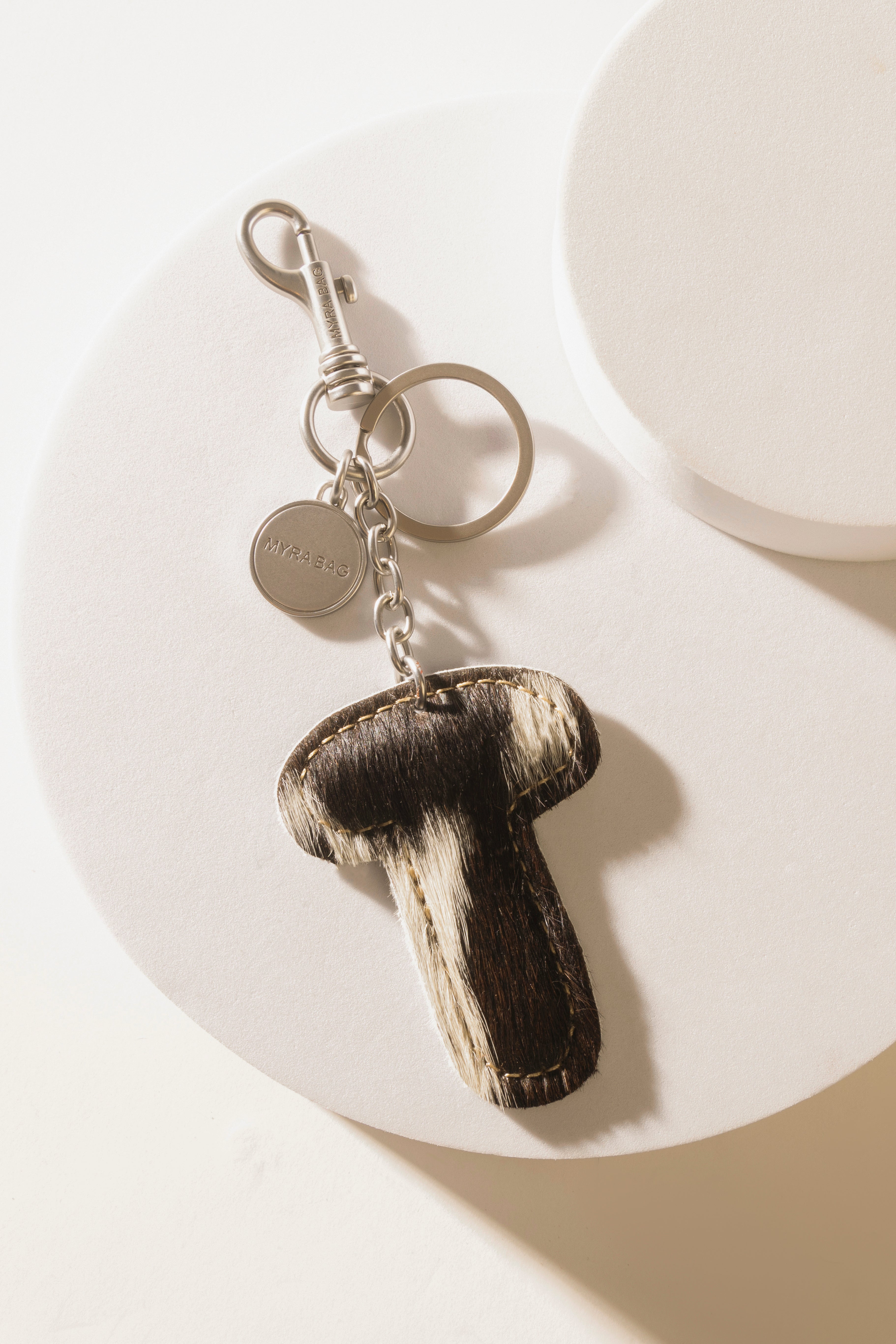 Alpha Hairon Bag Charm in Black & White - Myra USA