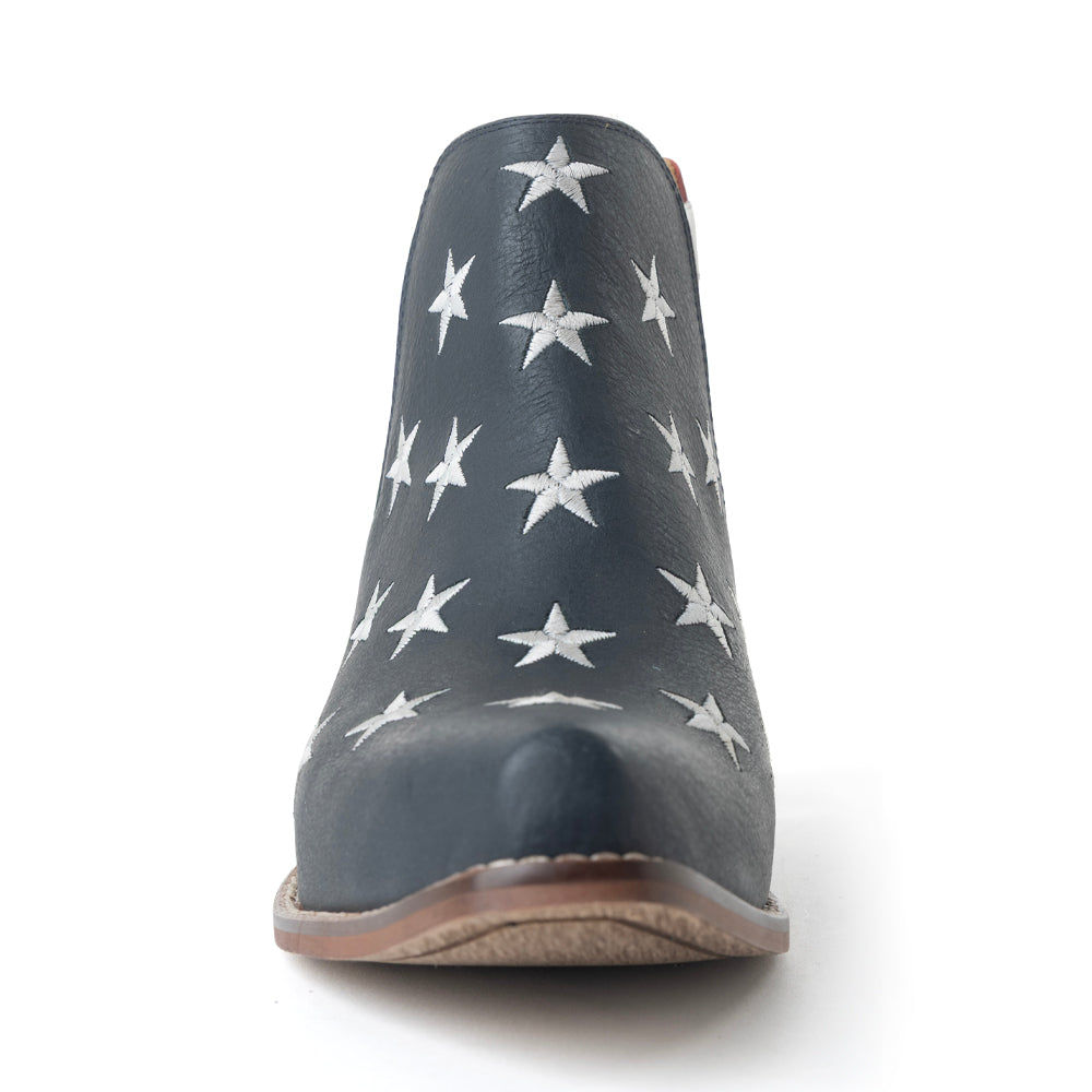 Myra Liberty Star Leather Booties in Vintage Blue - Myra USA