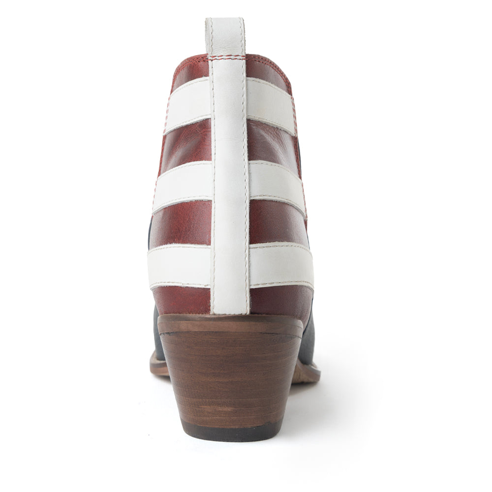 Myra Liberty Star Leather Booties in Vintage Blue - Myra USA