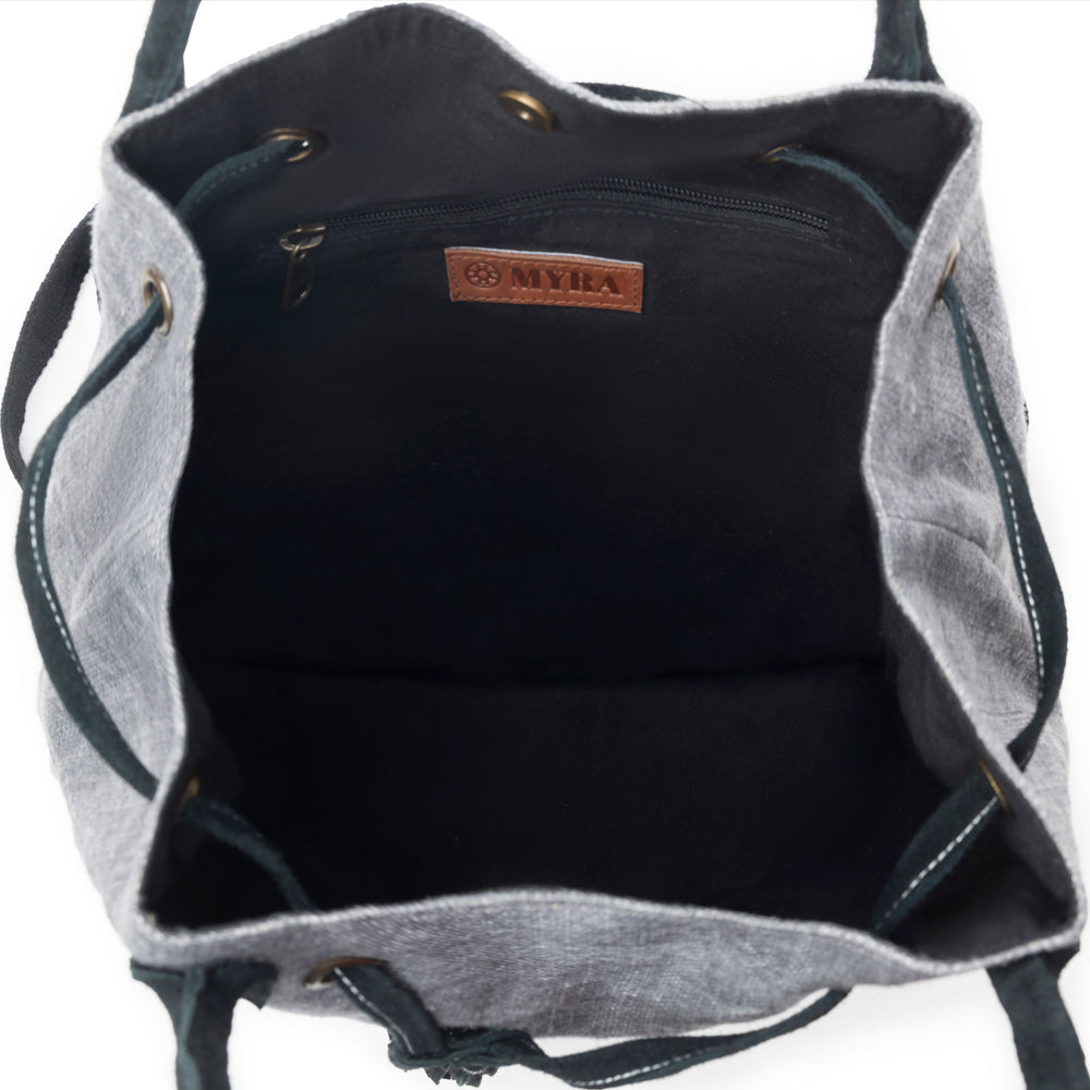 Myra Sel de Mer Bucket Backpack in Storm Grey - Myra USA