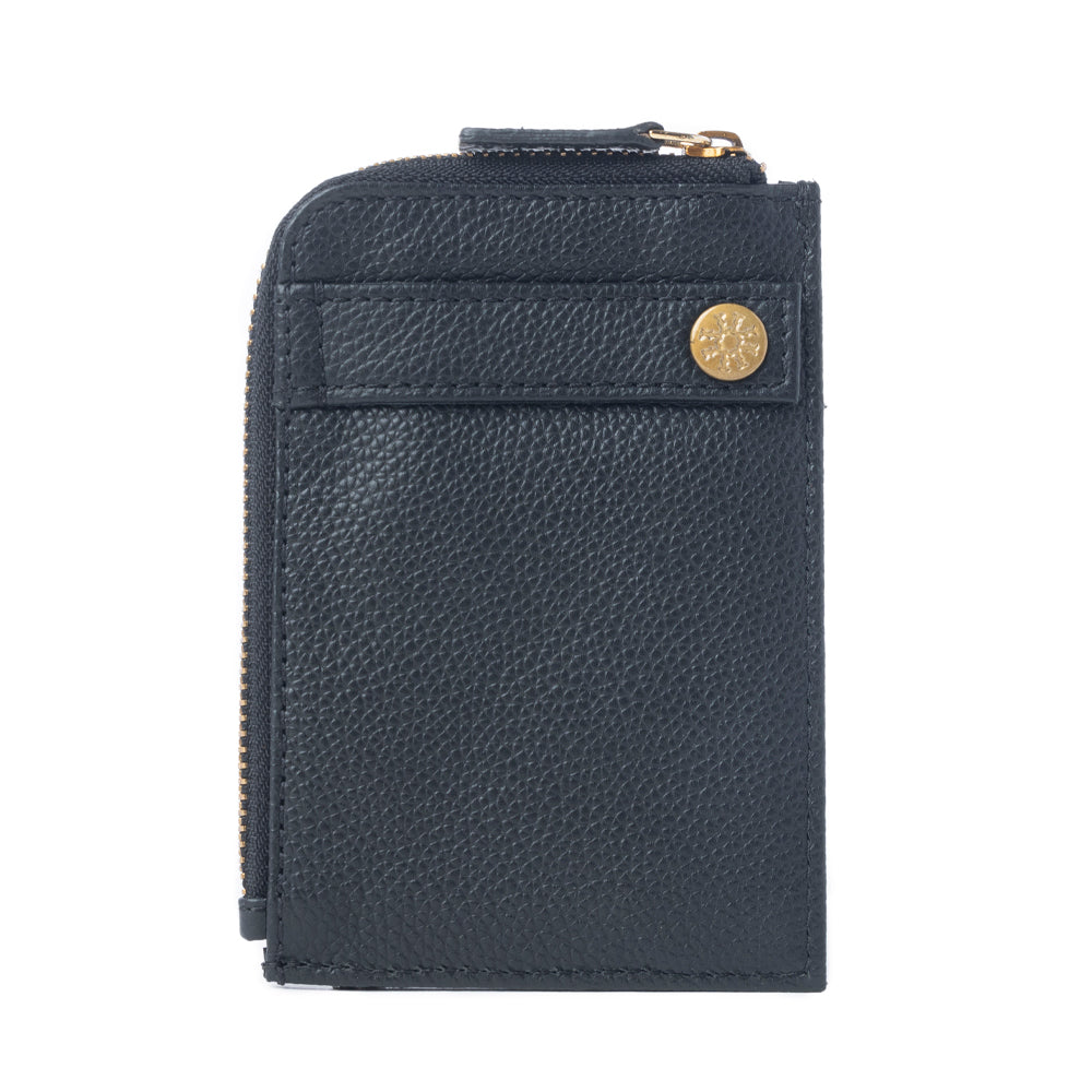 Myra Shadow Paisley Leather Credit Card Holder in Midnight Paiseley