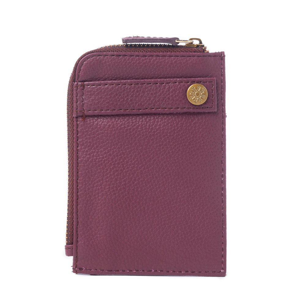 Myra Ember Horizon Leather Credit Card Holder in Vintage Berry