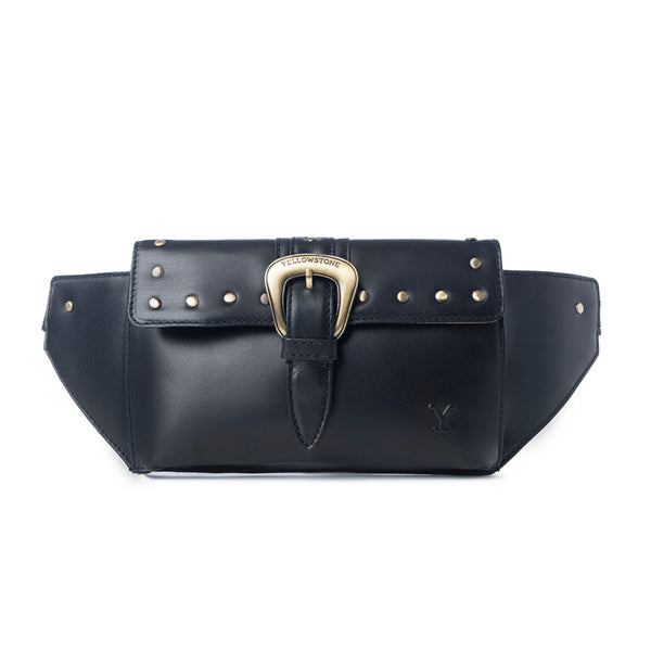 Yellowstone High Plains Studded Fanny Pack with Buckle in Ash - Myra USA