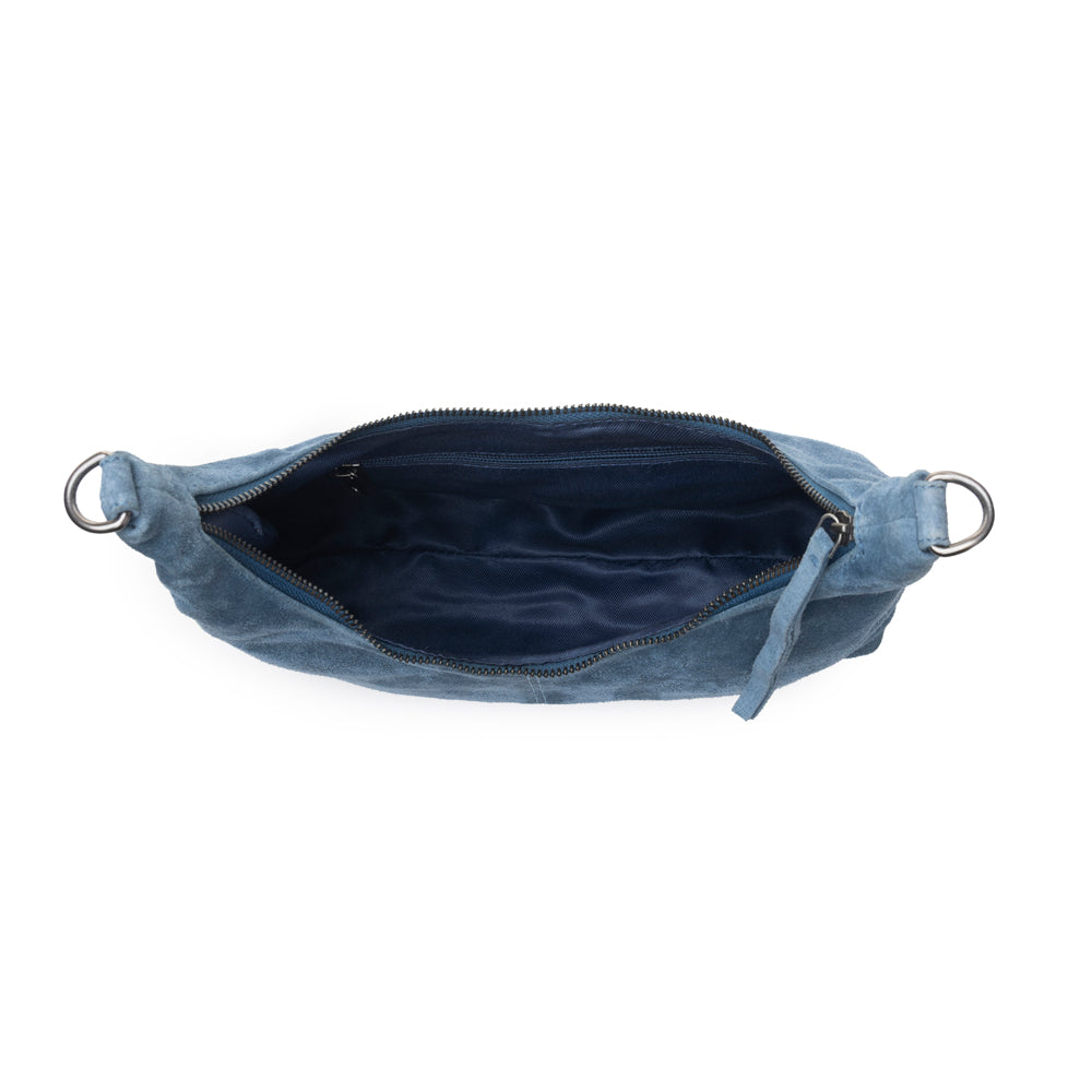 Juniper Trail Genuine Suede Bag for Women in denim blue with extra strap - Myra USA