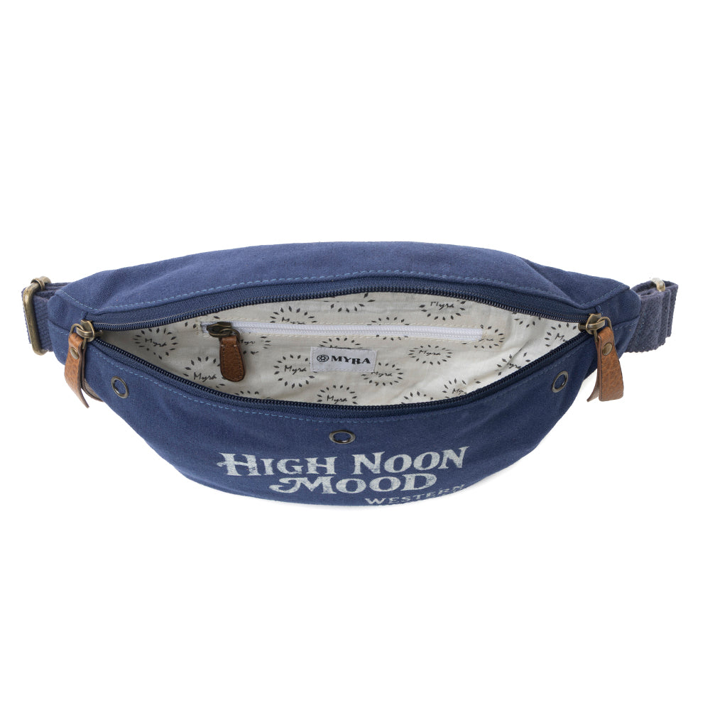 High Noon Fanny Pack for Women in navy with printed detail - Myra USA