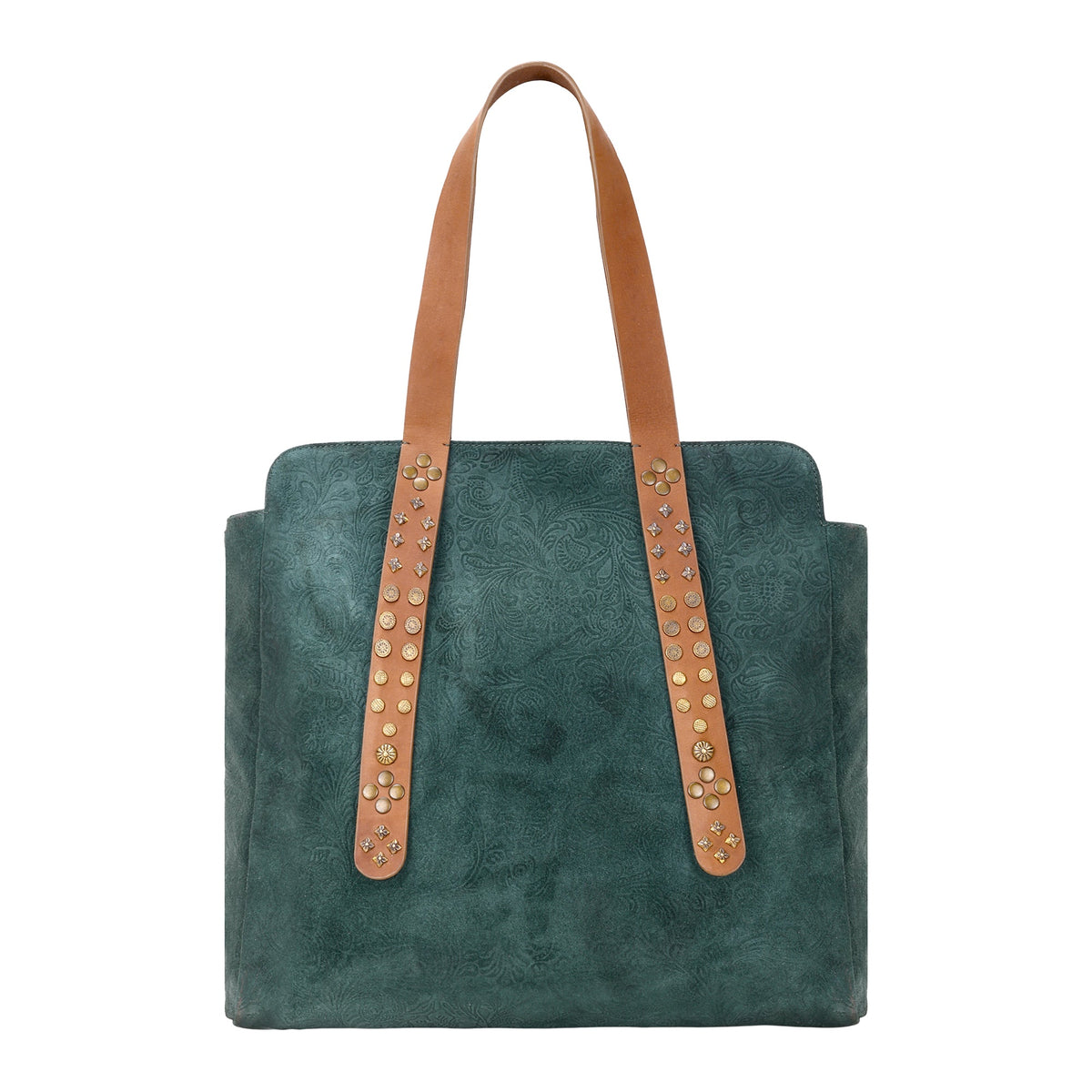 Myra Agarita Tote Bag for Women in green with embossed leather - Myra USA