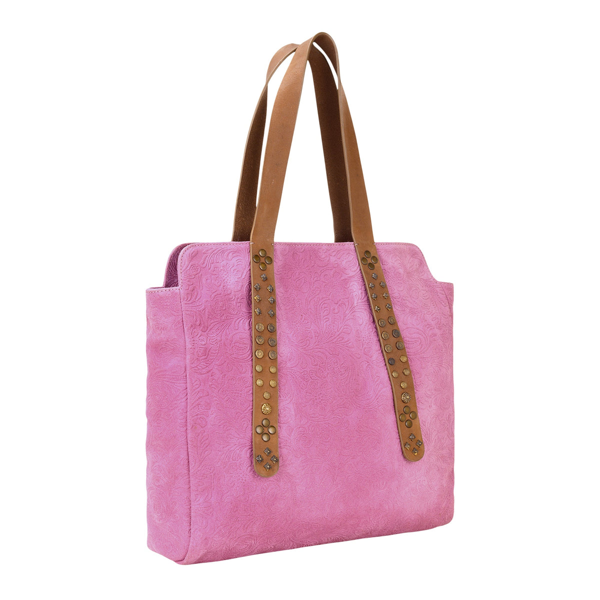 Myra Agarita Tote Bag for Women in pink with embossed leather - Myra USA