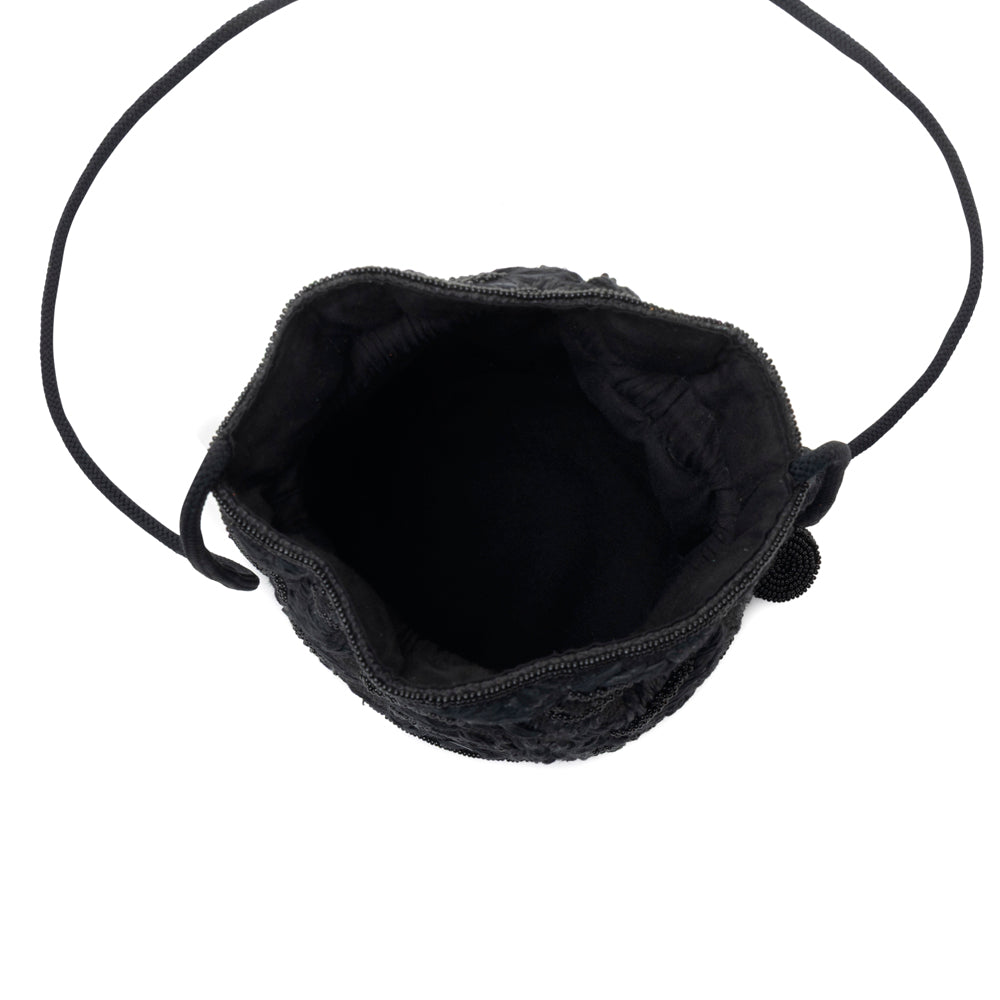 Honey Vine Western Bucket Bag for Women in Black with embroidered detail - Myra USA