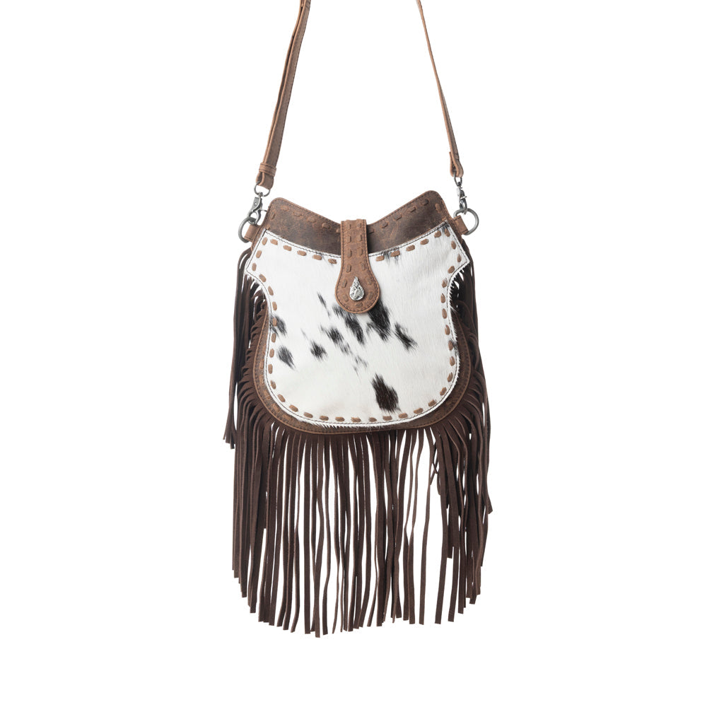 Myra Maverick Mist Hairon Leather Bag in Speckled Ivory - Myra USA
