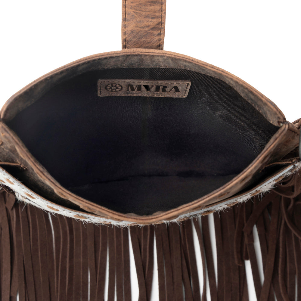 Myra Maverick Mist Hairon Leather Bag in Speckled Ivory - Myra USA