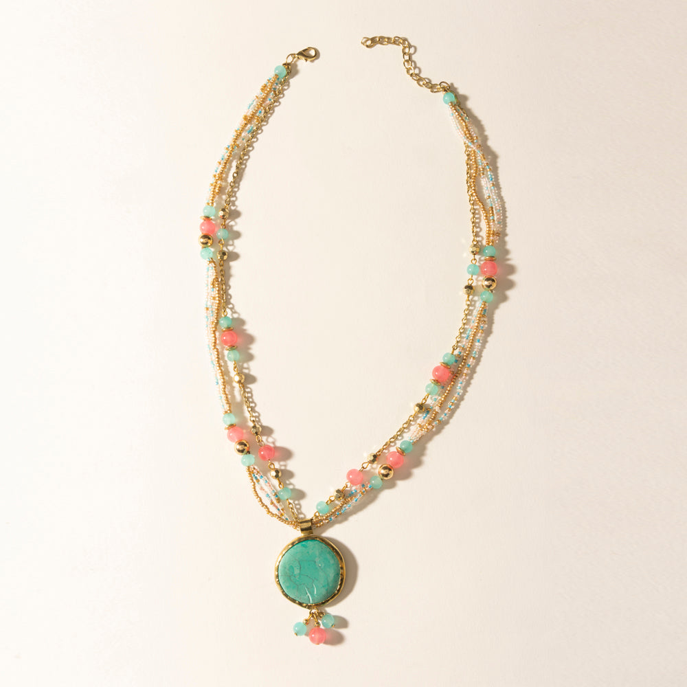Myra Wild Posy Necklace in Sherbet Sunset - Myra USA