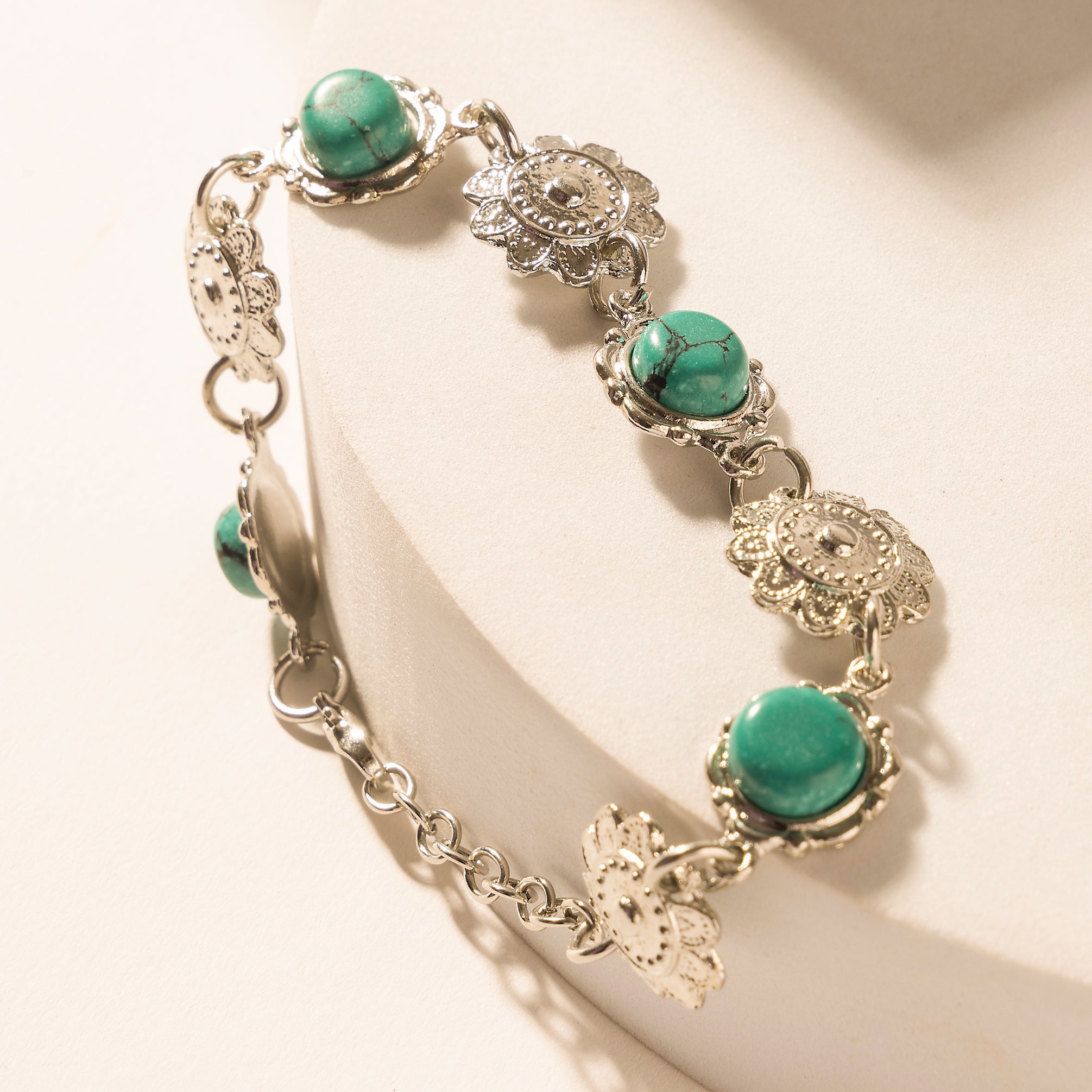 Myra Sunset Trails Bracelet Set in Mint Sky Silver