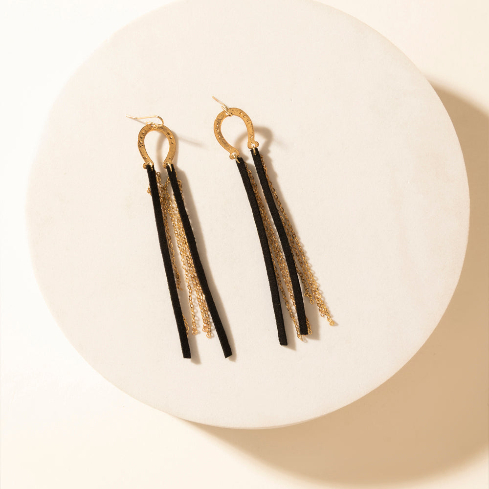 Myra Moonshine Dangle Earrings in Brass Glow - Myra USA