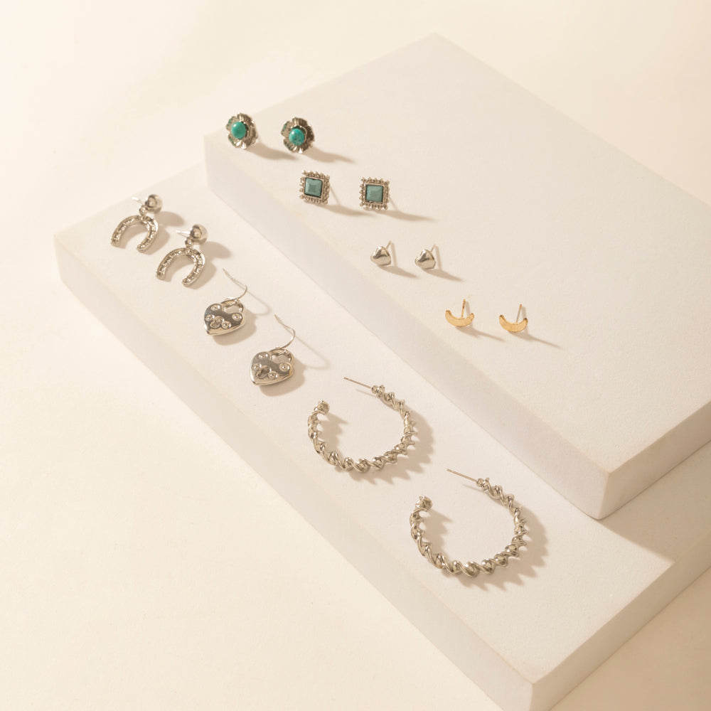 Myra Moonbeam Earrings Set in Silver Shine - Myra USA