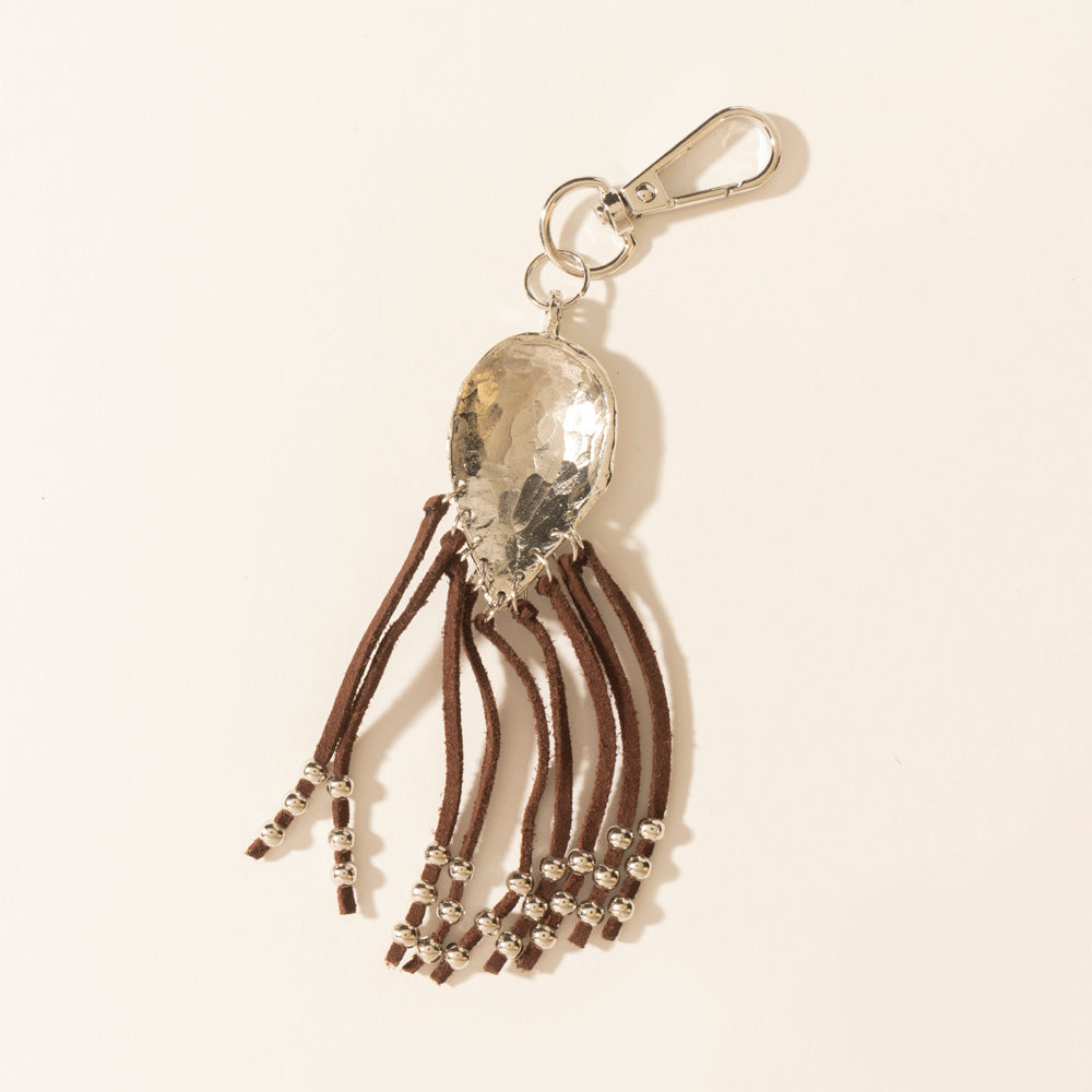 Myra Night Spirit Charm Keychain in Suede Black - Myra USA