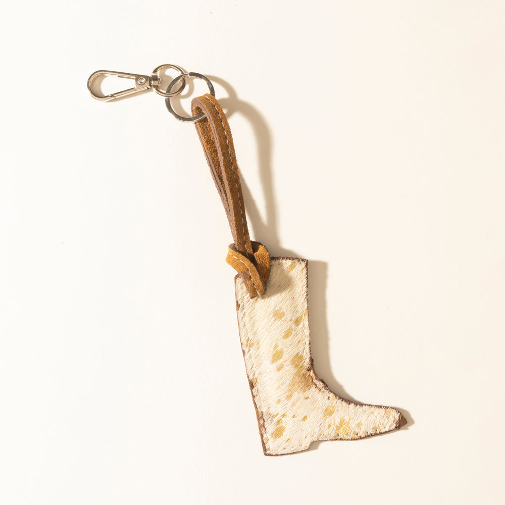 Myra Rustler’s Boot Hairon Keychain in Hay Ivory - Myra USA