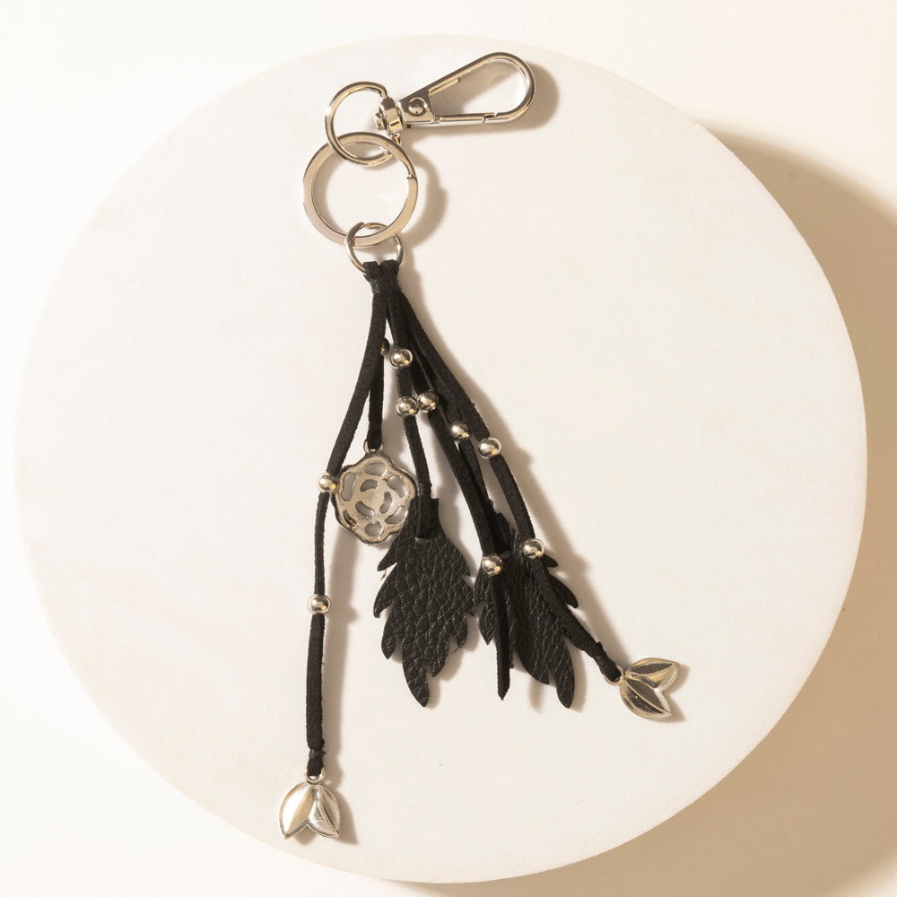 Myra Blackthorn Tassel Keychain in Velvet Black - Myra USA