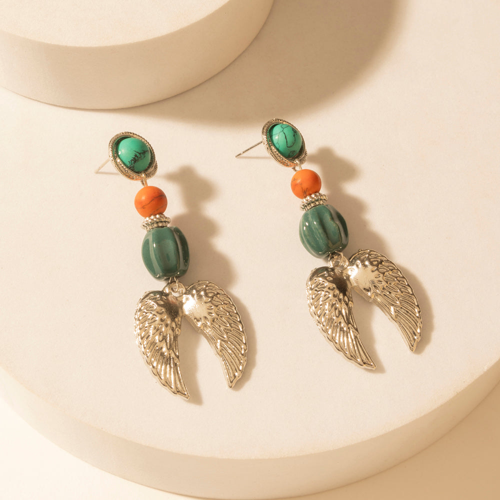 Myra Guardian Wing Dangle Earrings in Sterling Silver - Myra USA