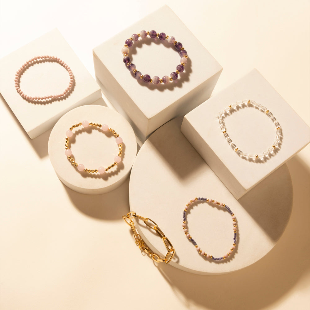 Myra Amethyst Trail Stack Bracelet in Desert Orchid - Myra USA