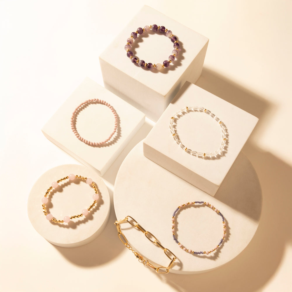 Myra Amethyst Trail Stack Bracelet in Desert Orchid - Myra USA
